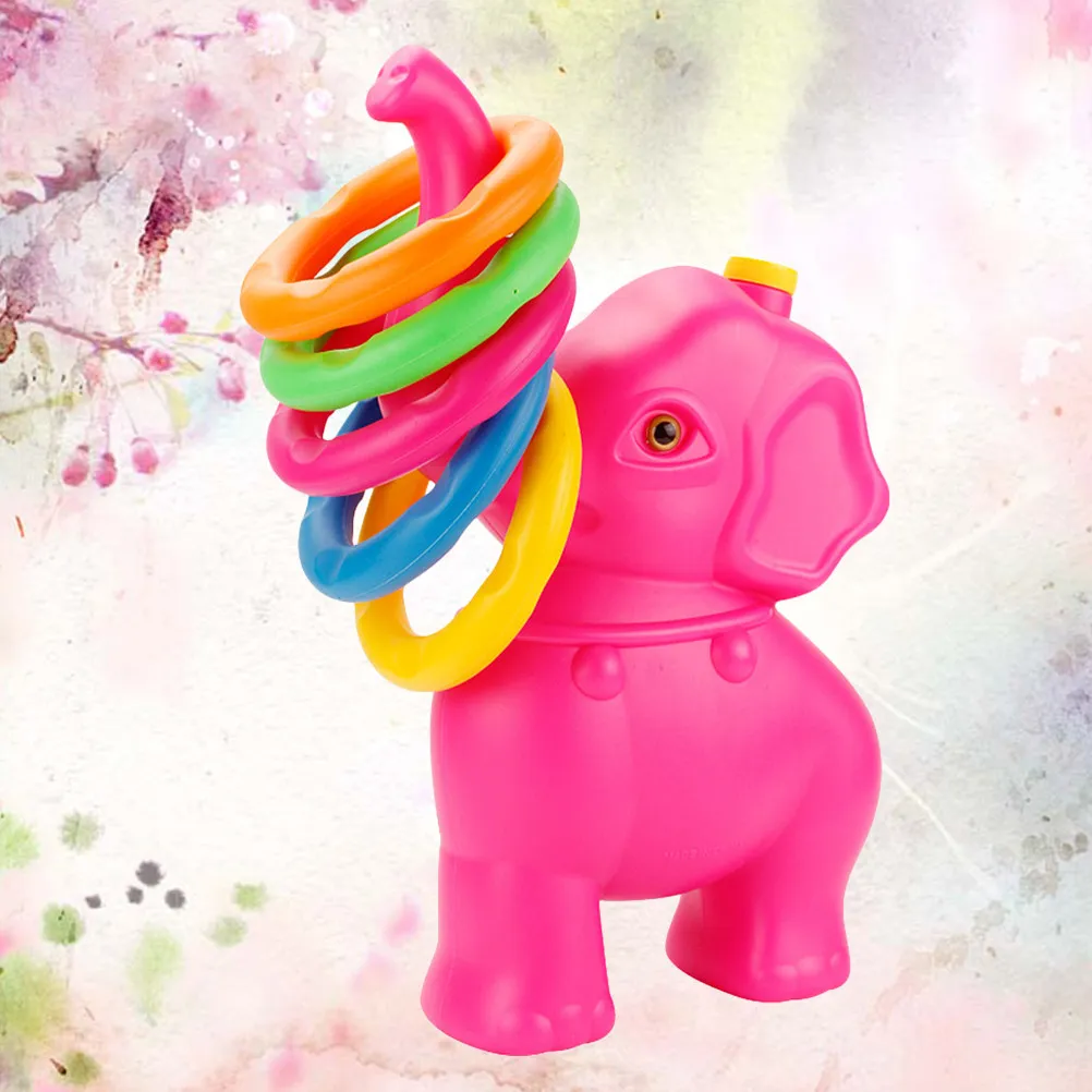 1Set Elephant Ring Toss Game Bright Colorful Throwing Rings Safe Kids Outdoor Indoor Hand Eye Coordination Exercise