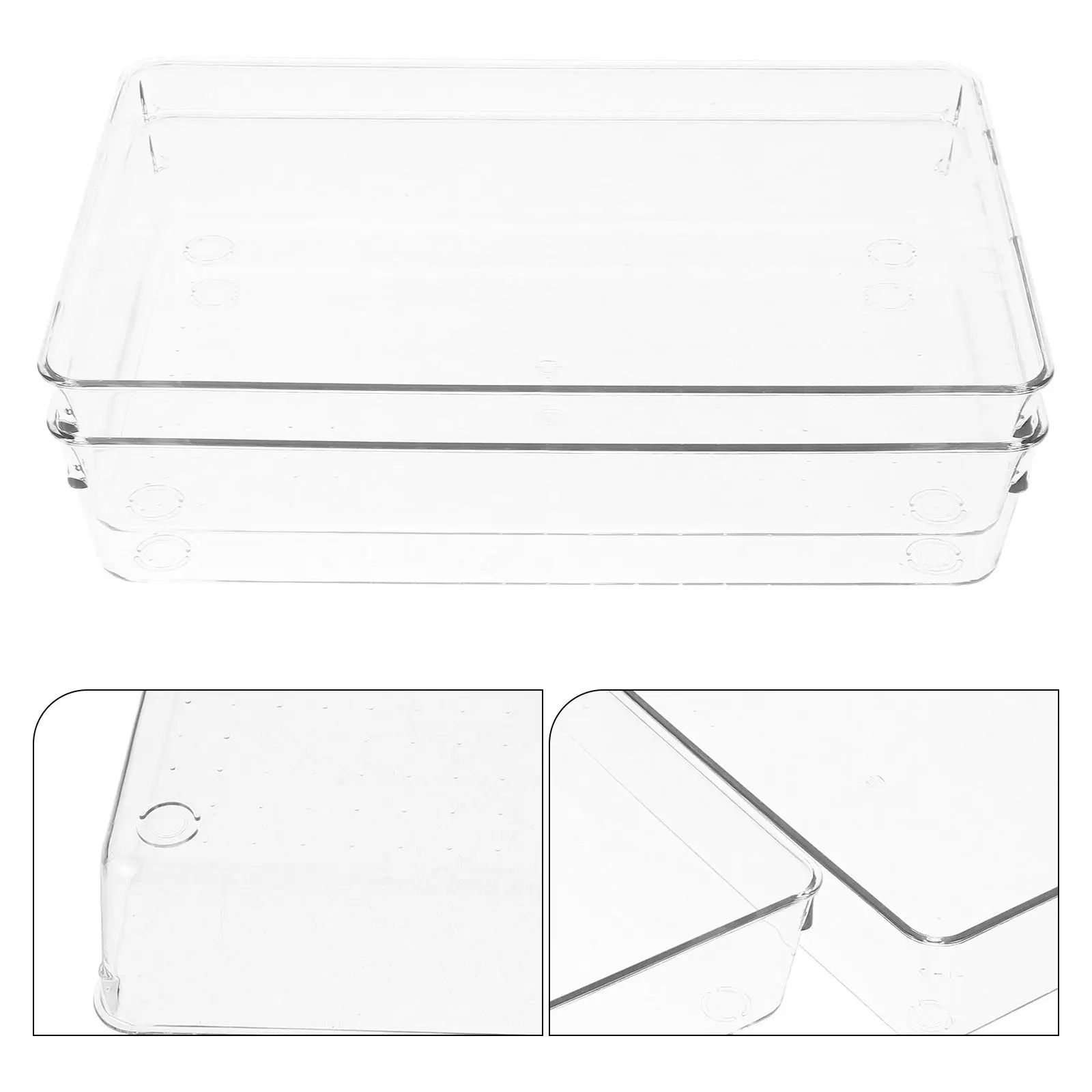 2Pcs Cutlery Storage Boxes Narrow Drawer Organizer Reusable Pet Organizer for Cosmetics Tableware Office Kitchen Bedroom Storage