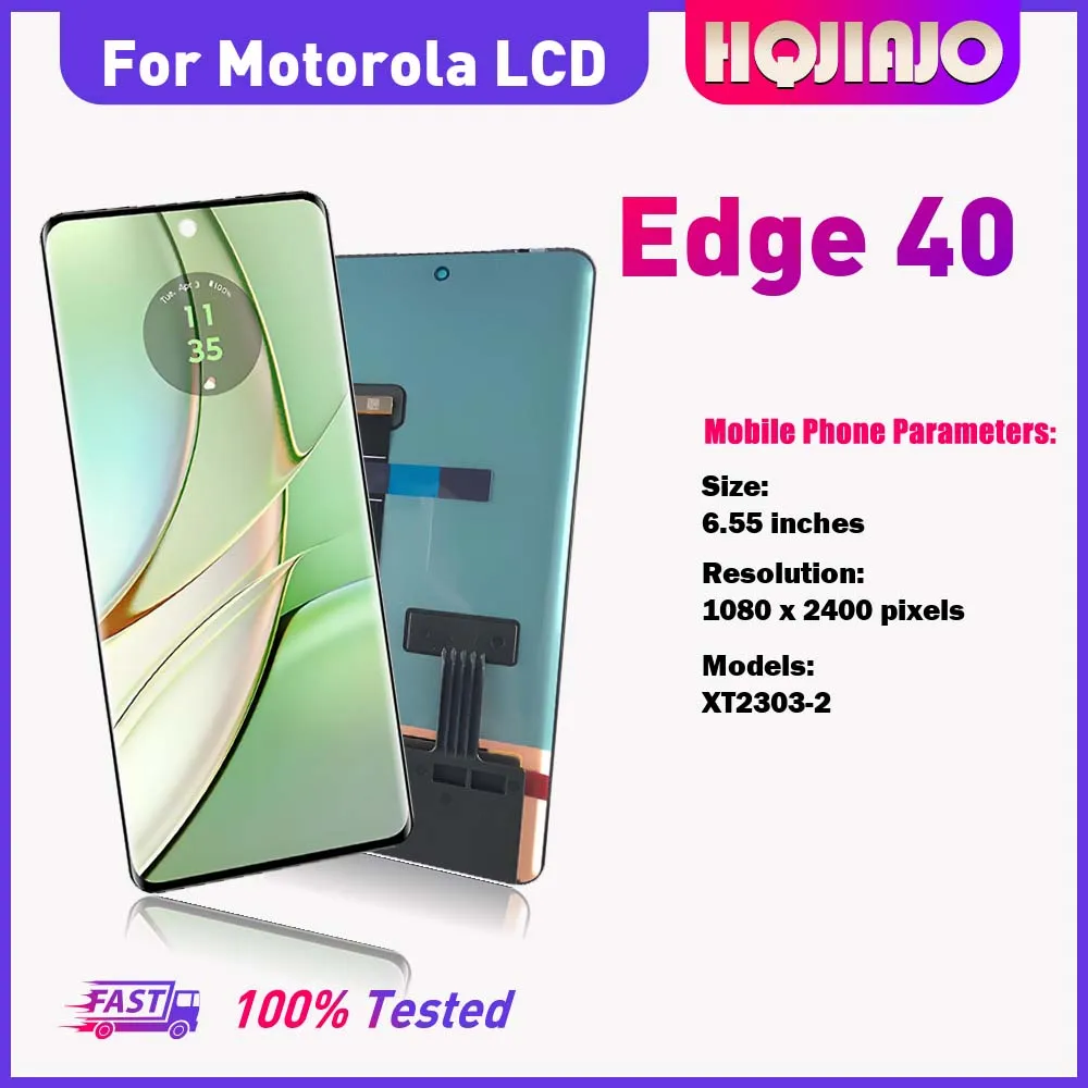 6.55'' AMOLED LCD Display Touch Screen Digitizer Assembly For Motorola Edge 40 XT2303-2 Replacement Repair Parts EDGE 40 Tested