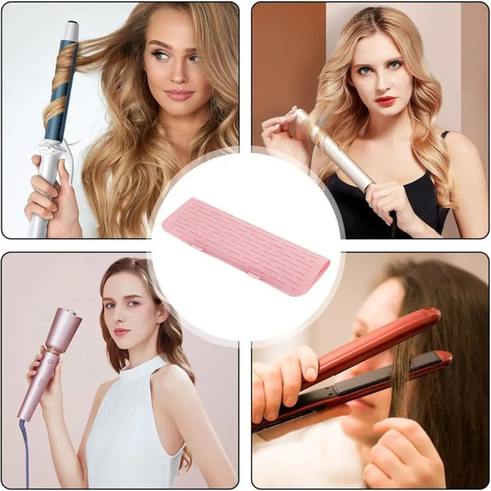 Silicone Hair Curling Wand Cover Heat Insulation Anti-scald Curling Iron Insulation Mat Hair Curling Iron Storage Bag Travel