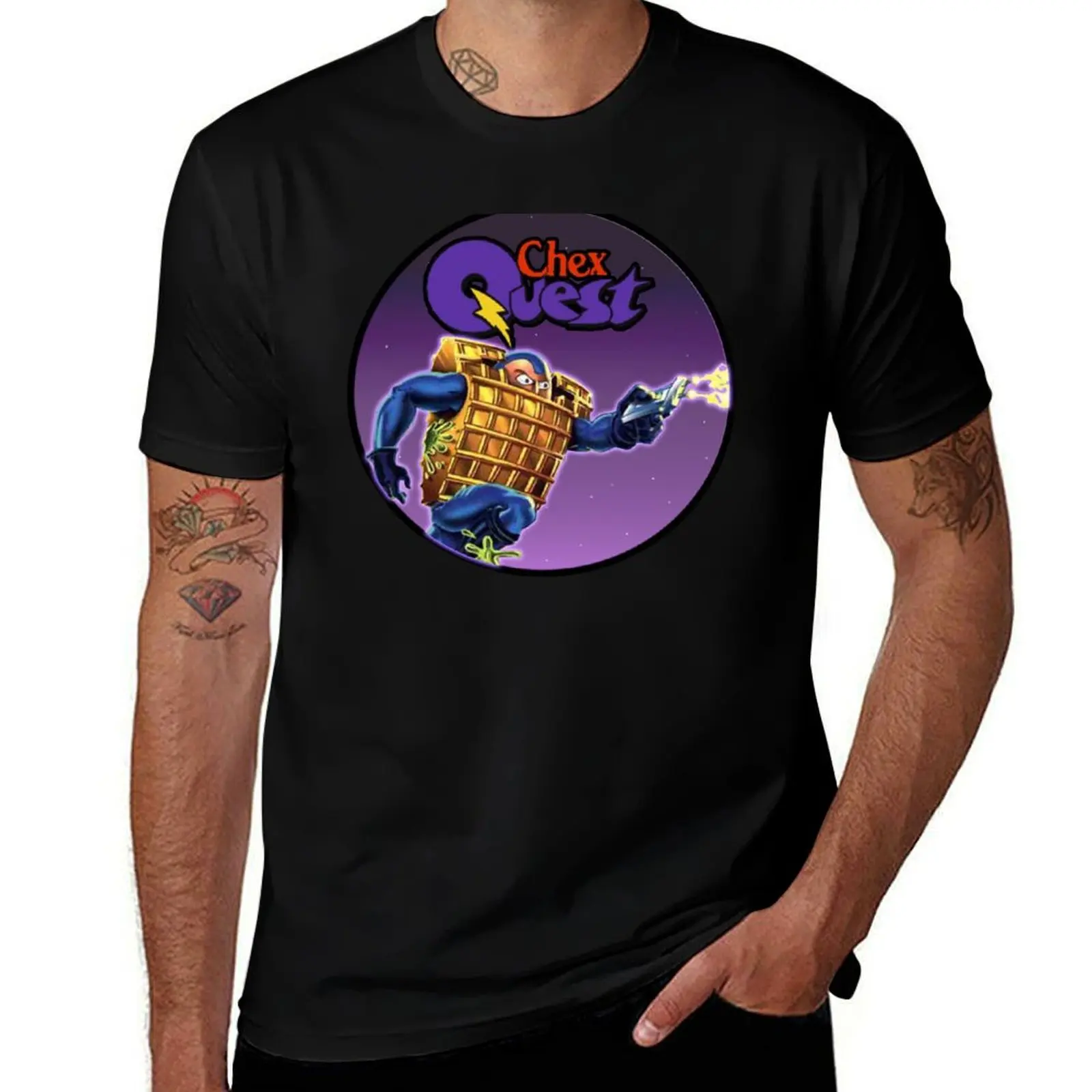 Chex Quest with Chex - Camiseta de juego de PC, camisetas para hombre, camisetas divertidas de algodón para hombre, paquete de camiseta blanca