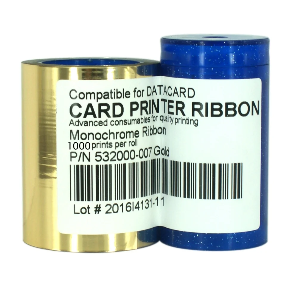 Compatible Datacard 532000-007 Gold Ribbon 1000 prints For SP35 SP55plus SP75 SD360 SD260 FP65i Card Printer