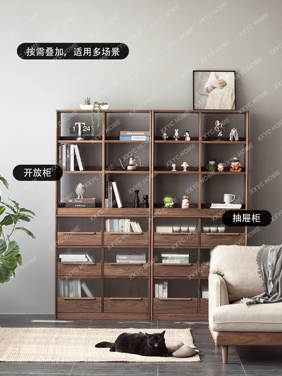 Solid Wood Bookshelf Pine Study Shelf Modern Display Shelf Bookcase