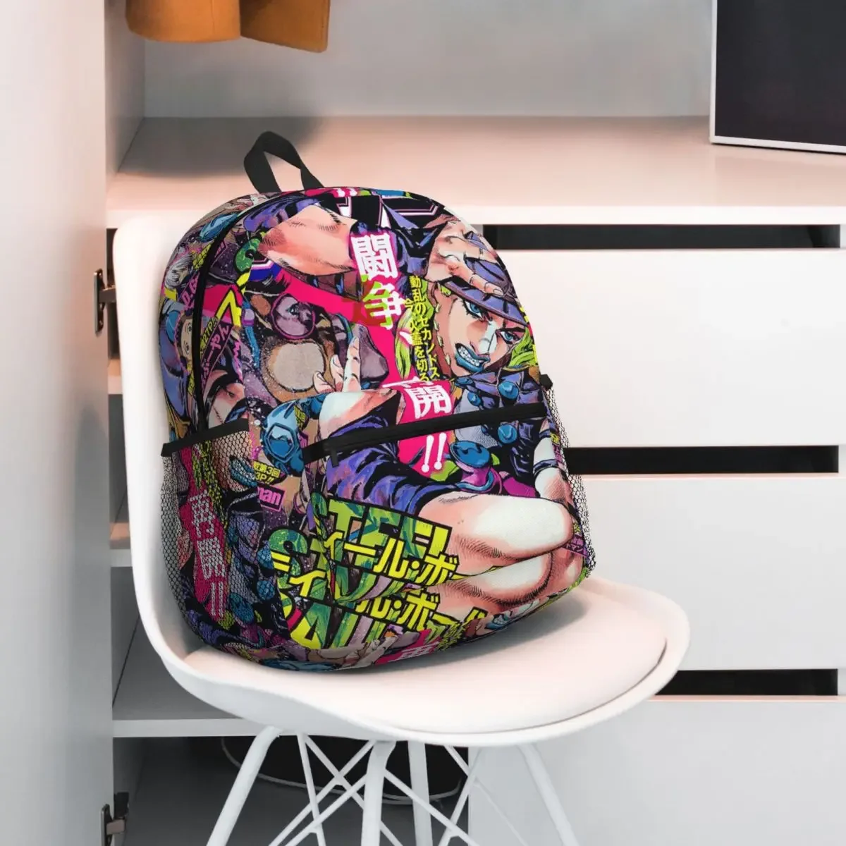 

JoJo's Bizarre Adventure Student Backpack School Bag Hiking Travel Daypack for Boys Girls Fashion Bookbag Shoulder Bags
