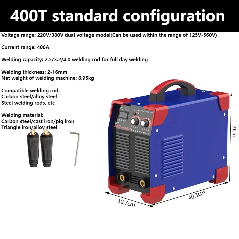 220V 380V 400A 2-16mm Household Industrial Small Dual Voltage Spot Welding Machine Handheld Portable Mini Inverter DC