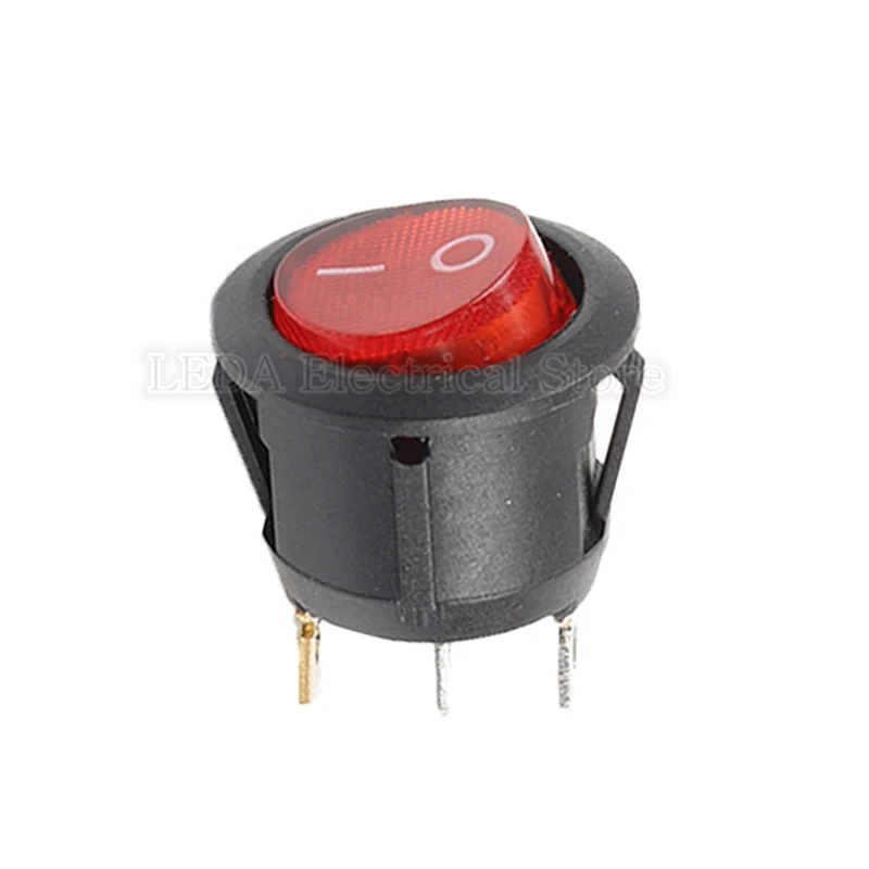 5Pcs KCD1-105 19mm Diameter Small Round Boat Rocker Switches Black White Red Yellow Mini Round 2Pin 3Pin ON-OFF-ON Rocker Switch