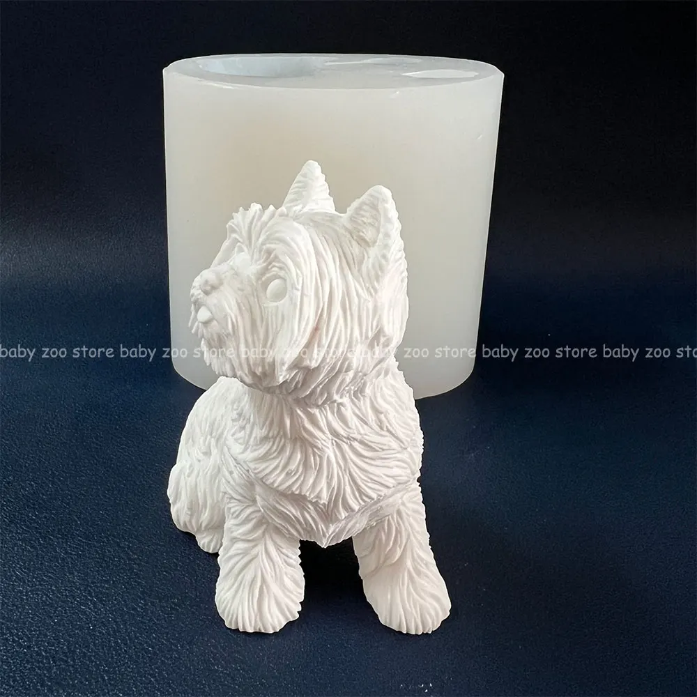 Yorkshire Terrier Silicone Mold 3D Animal Mold Pet Dog Souvenir Plaster Ring Soap Scented Candle Handmade Mold