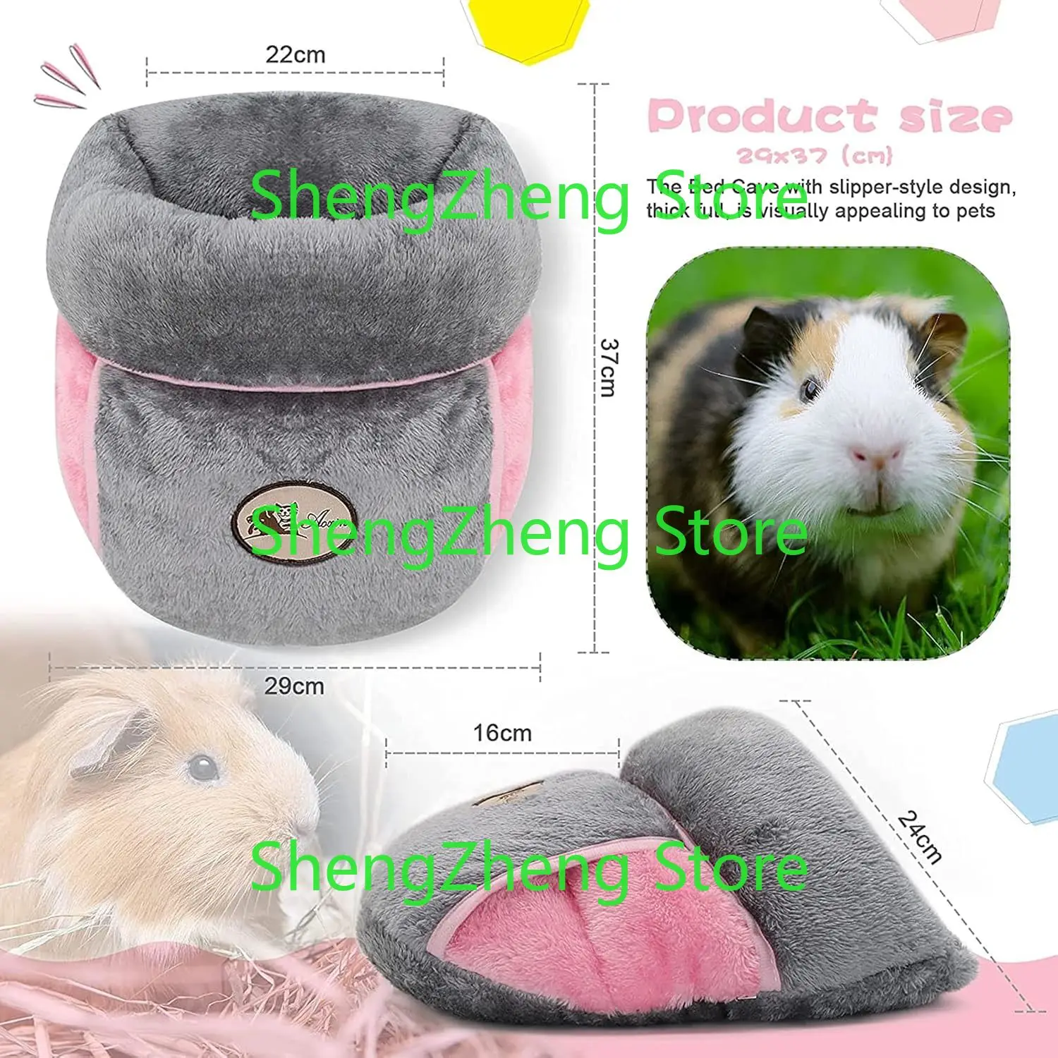 1Pcs Guinea Pig Bed Cuddle Cave Warm Fleece Cozy House Bedding Sleeping Cushion Cage Nest for Small Animal Squirrel Accessories