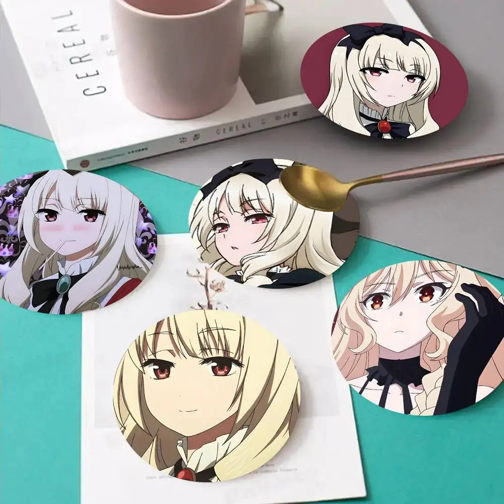 1pc Rinko Ogasawara Anime Characters Wooden Coaster Colour Printing Cup Mat Home Desk Decoration Gifts