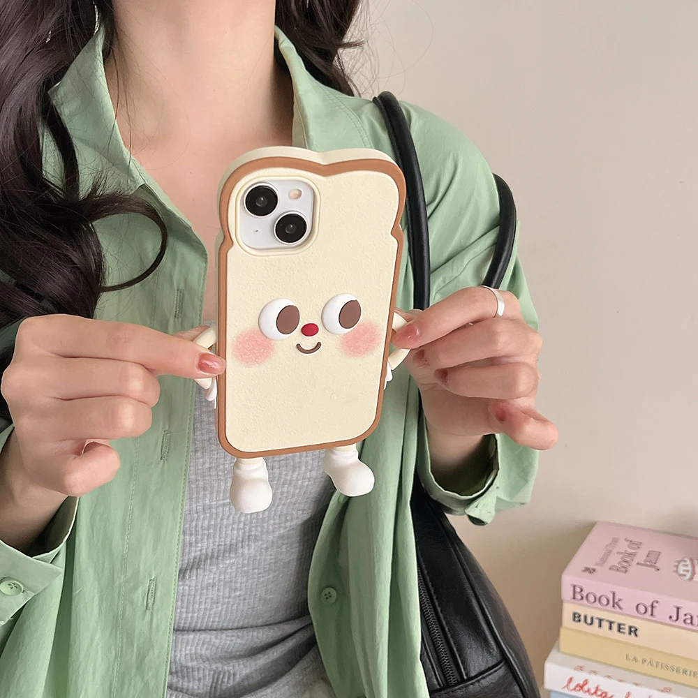 Kawaii 3D Japan Ins Chocolate Toast Cookies Weiche Silikon Handyhülle Stoßfeste Abdeckung für iPhone 16 15 14 13 12 Pro Max – Detail 9