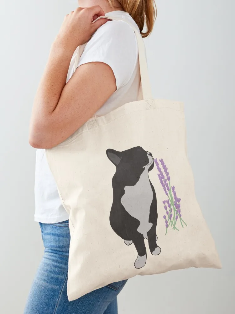

tuxedo cat with flowers Tote Bag canvas tote Shopper bag cloth bag woman Canvas for women