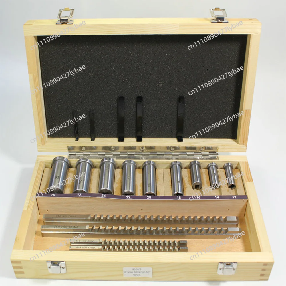Keyway Broach Sets 18Pcs HSS Metric Size Industrial Tools for Lathe, B-4mm, B-5mm, C-6mm, C-8mm Keyway Size