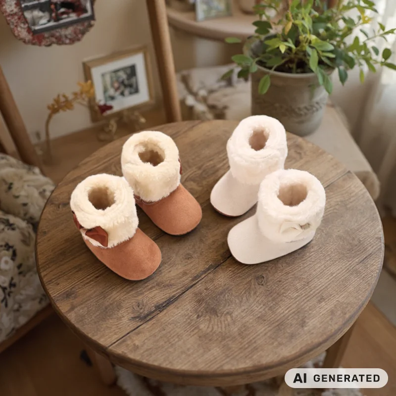 Hochwertige Herbst-Winter-Stiefel für Neugeborene, warme Winterschuhe für Babys, Mädchen und Jungen, modische Lauflernschuhe für Kleinkinder 0-18 Monate – Detail 2