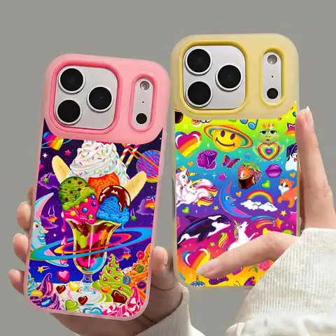 Brand L-Lisa Frank Phone Case Clear Jelly iPhone 17/16/15/14/13 Case Soft TPU Shockproof Anti-Yellowing Ultra Lightweight