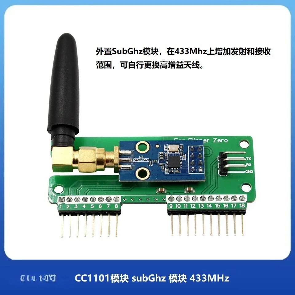 Módulo de antena Flipper Zero CC1101 subGHz 433MHz