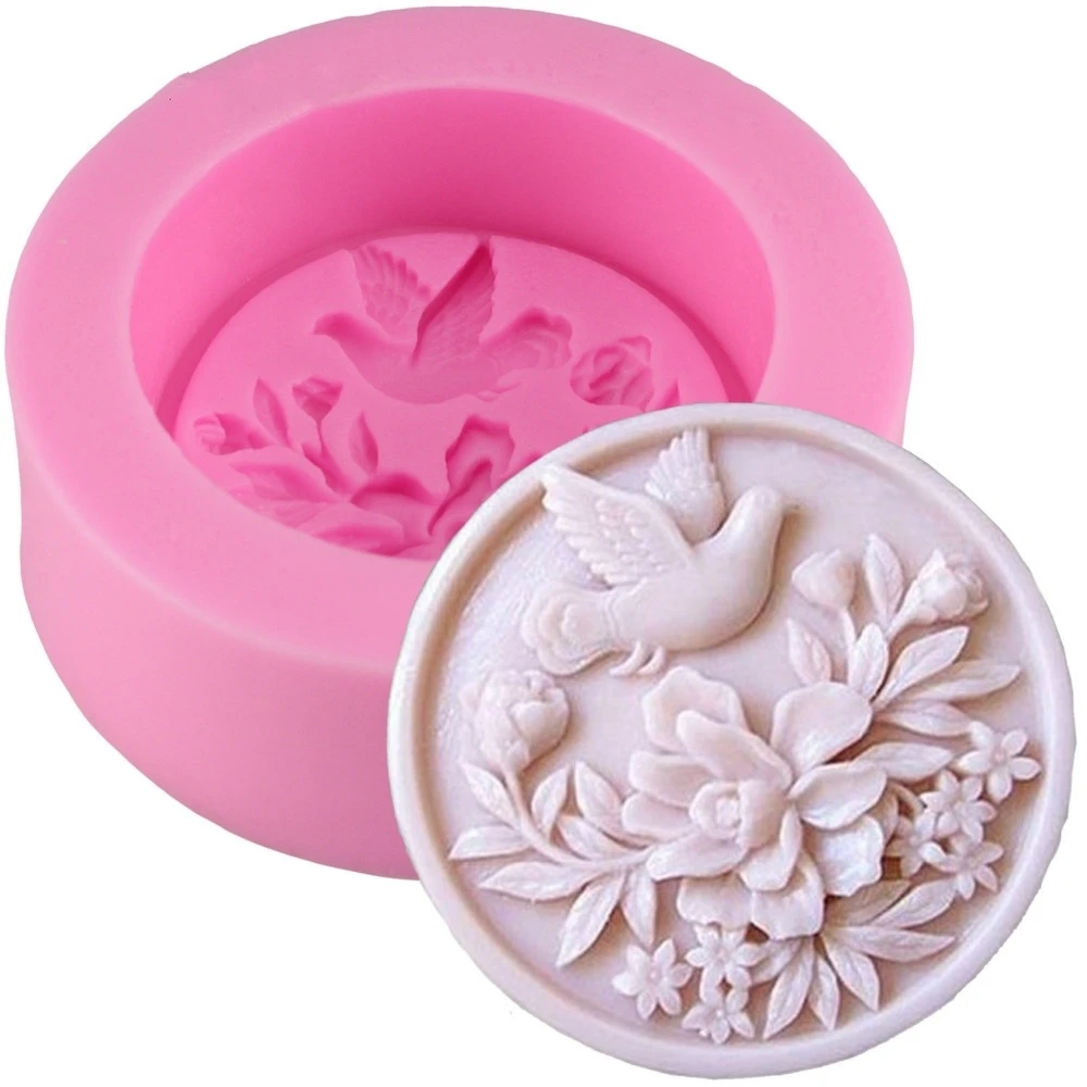 Peace Dove DIY Silicone Soap Molds Resin Fimo Clay Candle Moulds Fondant Cake Chocolate Molds Kitchen Bakeware M-084 _SYH