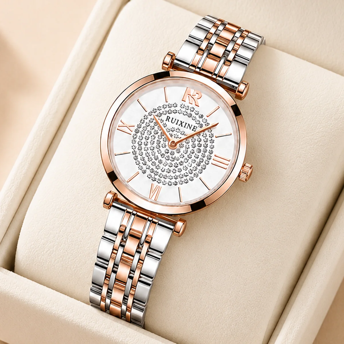 RUIXINE New Luxury Woman Quartz Watch Waterproof Classic Casual Business Woman's Watch Stainless Steel Women's Wrsiwtwatch