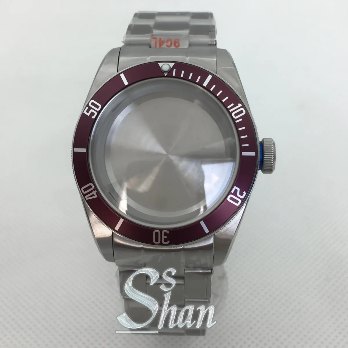 Bracelet à boucle pliante en acier inoxydable, boîtier argenté de 41mm, adapté aux mouvements NH35 NH36 ETA2824 et PT5000, verre saphir bombé