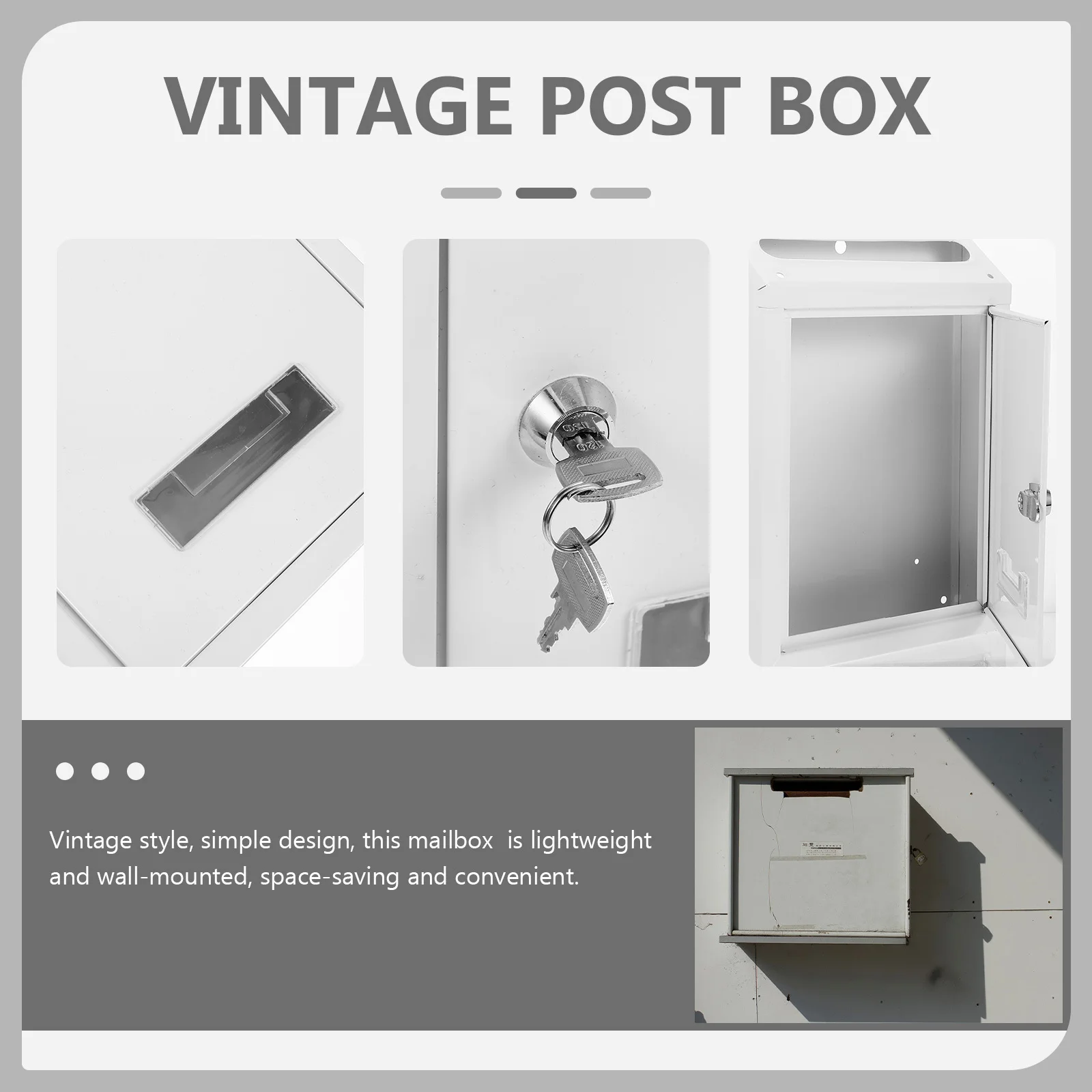 

Large Capacity Vintage Iron Locking Mailbox Wall Mount Mail Organizer for Home Garden Wall Mounted Post Box Retro Style Letter