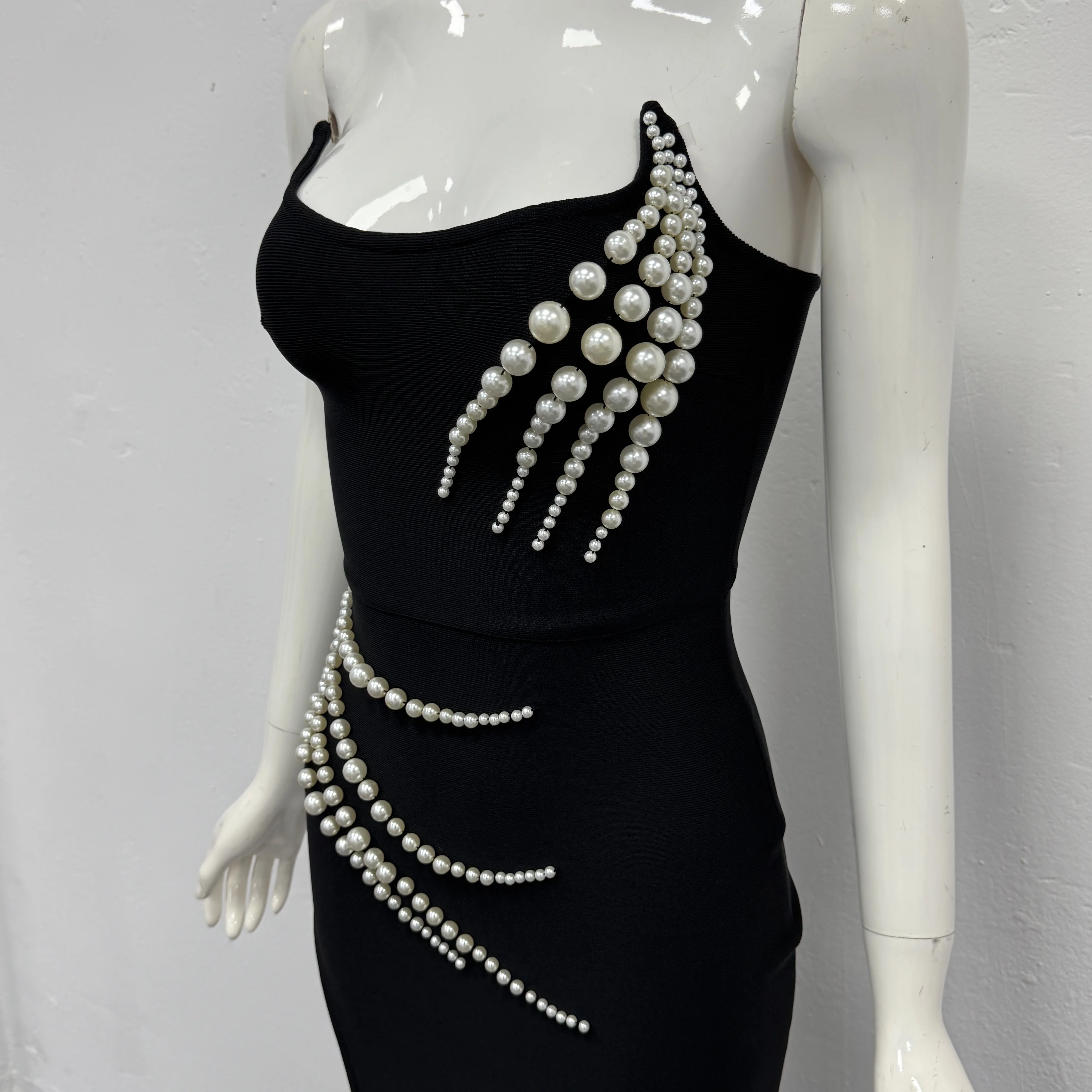 Nowa Elegancka Seksowna Sukienka Bez Ramiączek Z Koralikami Długa Suknia Wieczorowa Damska Luksusowa Modna Sukienka Koktajlowa