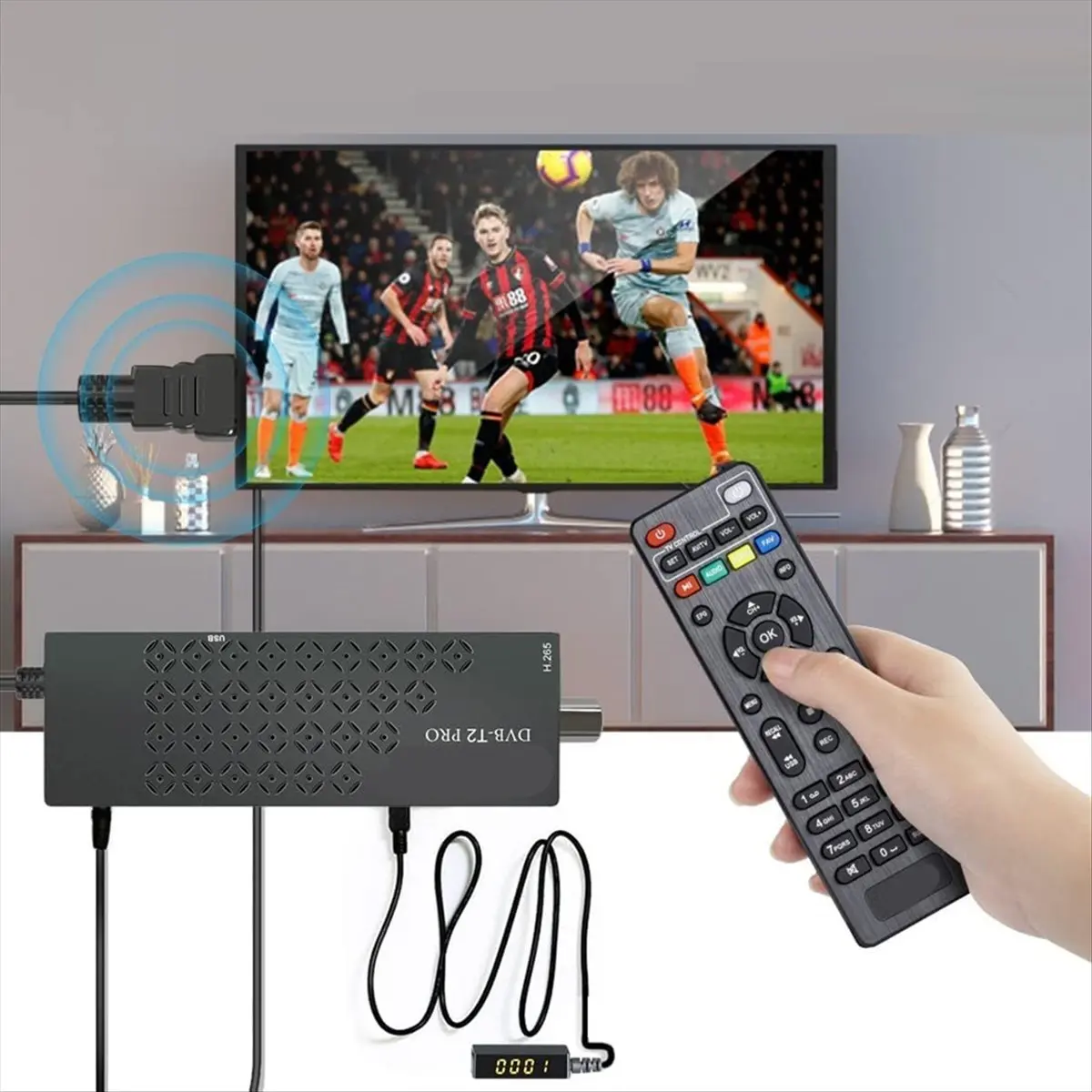 

A45U TDT HD Decoder TDT HD -Compatible Tuner DVB T2 H265 HD Decoder TDT HD Euroconnector Full HD 1080p for WiFi EU PLUG