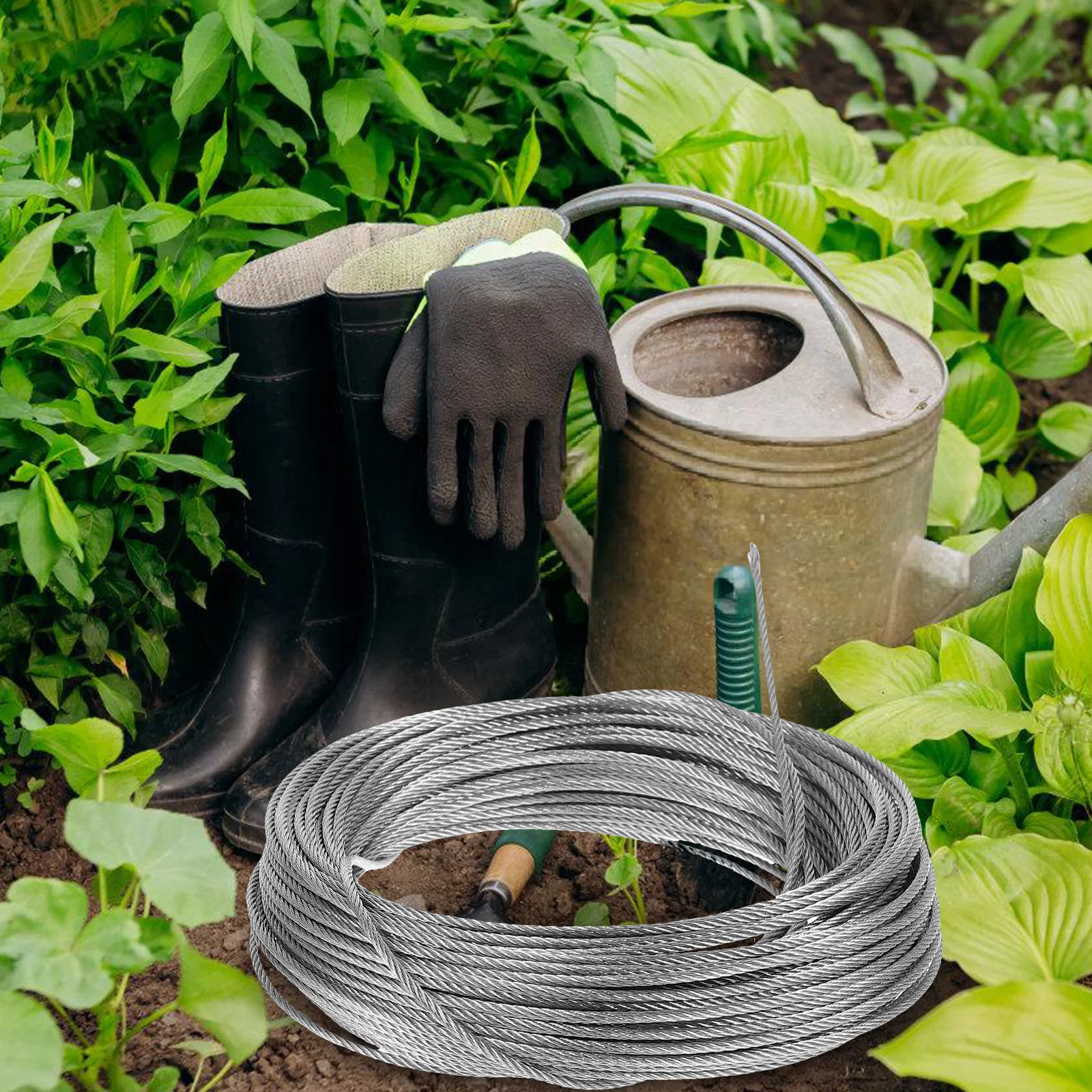 

1 set 1 Set Stainless Steel Wire Rope Kit Corrosion Resistant For Outdoor Garden Fence Curtain Lamp Clothesline Display