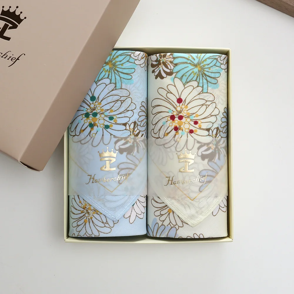 43cm Japanese Style Floral Cotton Handkerchief, Breathable