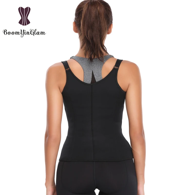 Zipper Corset Waist Trainer Sauna Sweat Gym Sports Waist Protection Neoprene Korset Spiral Steel Boned Plus Size 6XL Gorset Hot