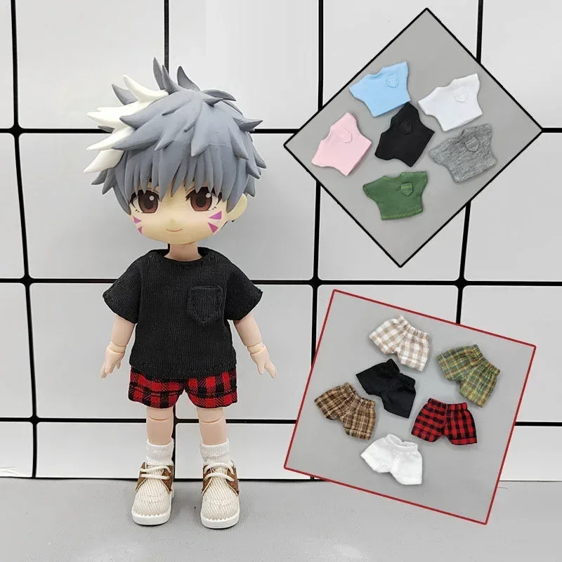 Ob11 baby clothes short sleeve YMY shorts MOLLY 1/12 BJD GSC plain clay hand-made doll clothes doll accessories