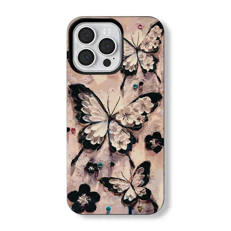 

Vintage Flower Butterfly Phone Case For iPhone 16 15 14 Pro 13 12 11 Max Plus 7 8 Plus XR X XS SE 2020 Shockproof Soft TPU Cover