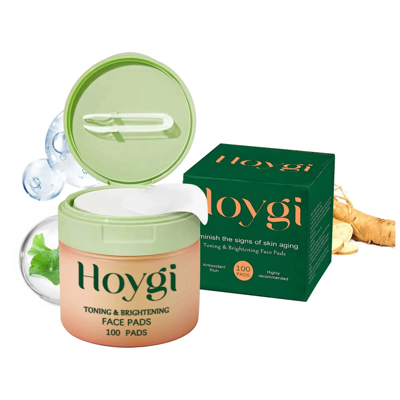 Toallitas de algodón hidratantes HOYGI Centella asiatica, toallitas de algodón hidratantes diarias, hidratación profunda y nutrición para mejorar la piel.