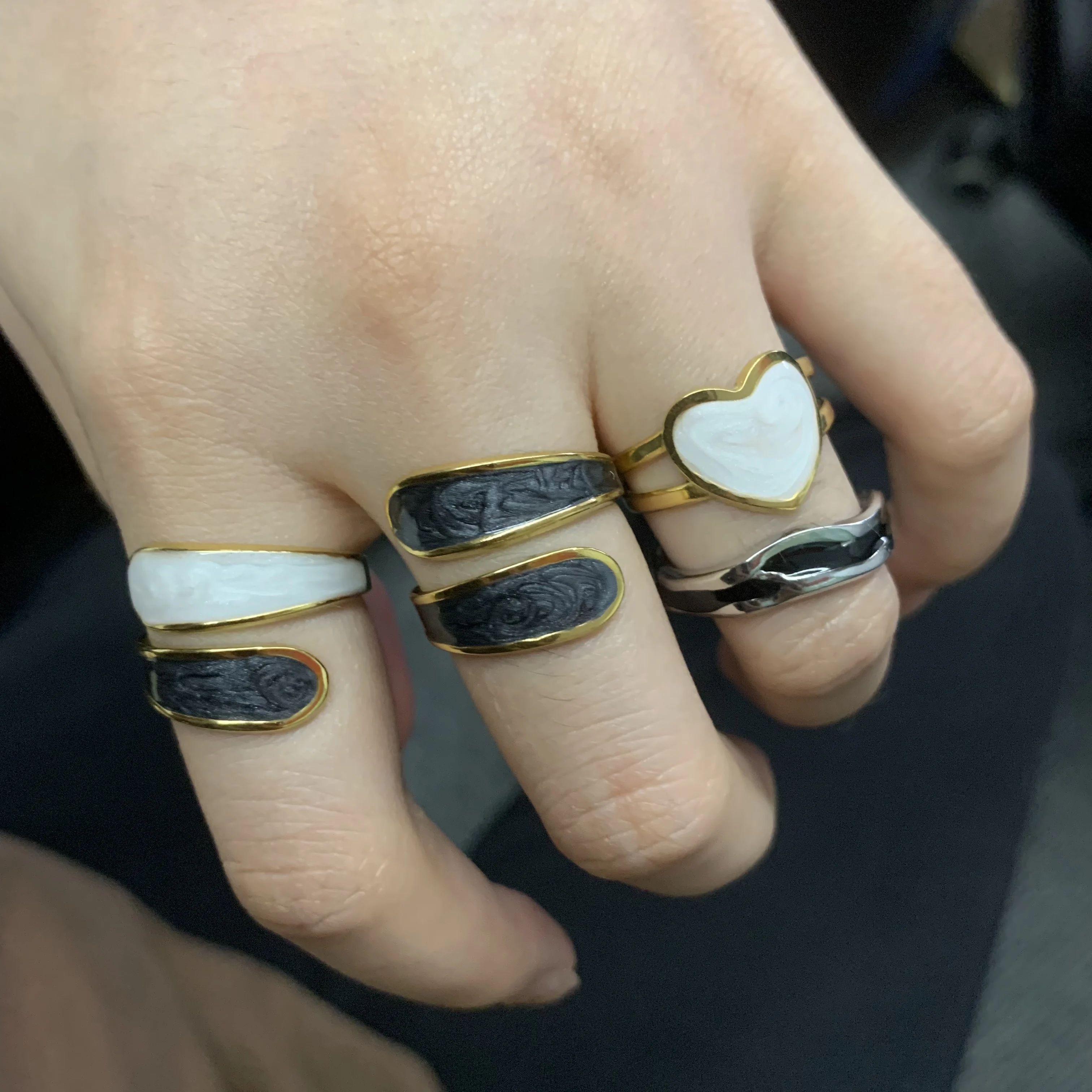 Stainless Steel Double Oil Drip Rings for Women Gold Color Luxury Irregular Adjustable Finger Ring Gift Wholesalers