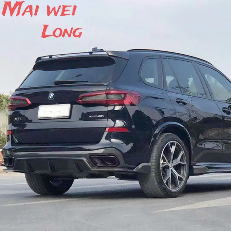 Rear Bumper Diffuser Lip For BMW G05 X5 M Sport 2019-2020 Glossy Black Car Lower Body Kit Exhaust Guard Splitter Spoiler Plate