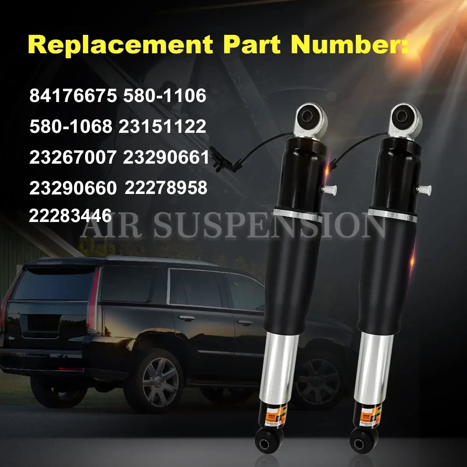 2pcs 84176675 Rear Air Shock Absorber for Cadillac Escalade / Chevrolet Suburban Tahoe / GMC Yukon XL 1500 2015-2018 23151122