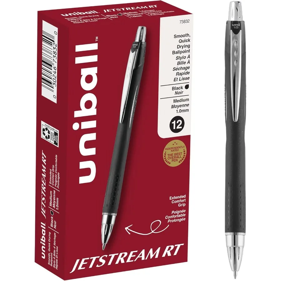 

Jetstream RT Retractable Ballpoint Pens Medium Point 1mm Black 12 Pack