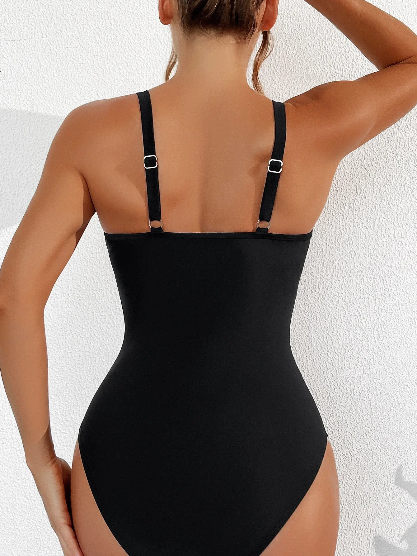 Costume da bagno Push-Up nero intero da donna costume da bagno da donna con controllo della pancia inserto costume da bagno intero con tuffo Tankini per donna