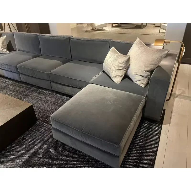 Fabric Compressed Sectional Cloud Sofa Modern Living Room Modular Lounge Corner L Shape Sofas Couch Furniture Sets