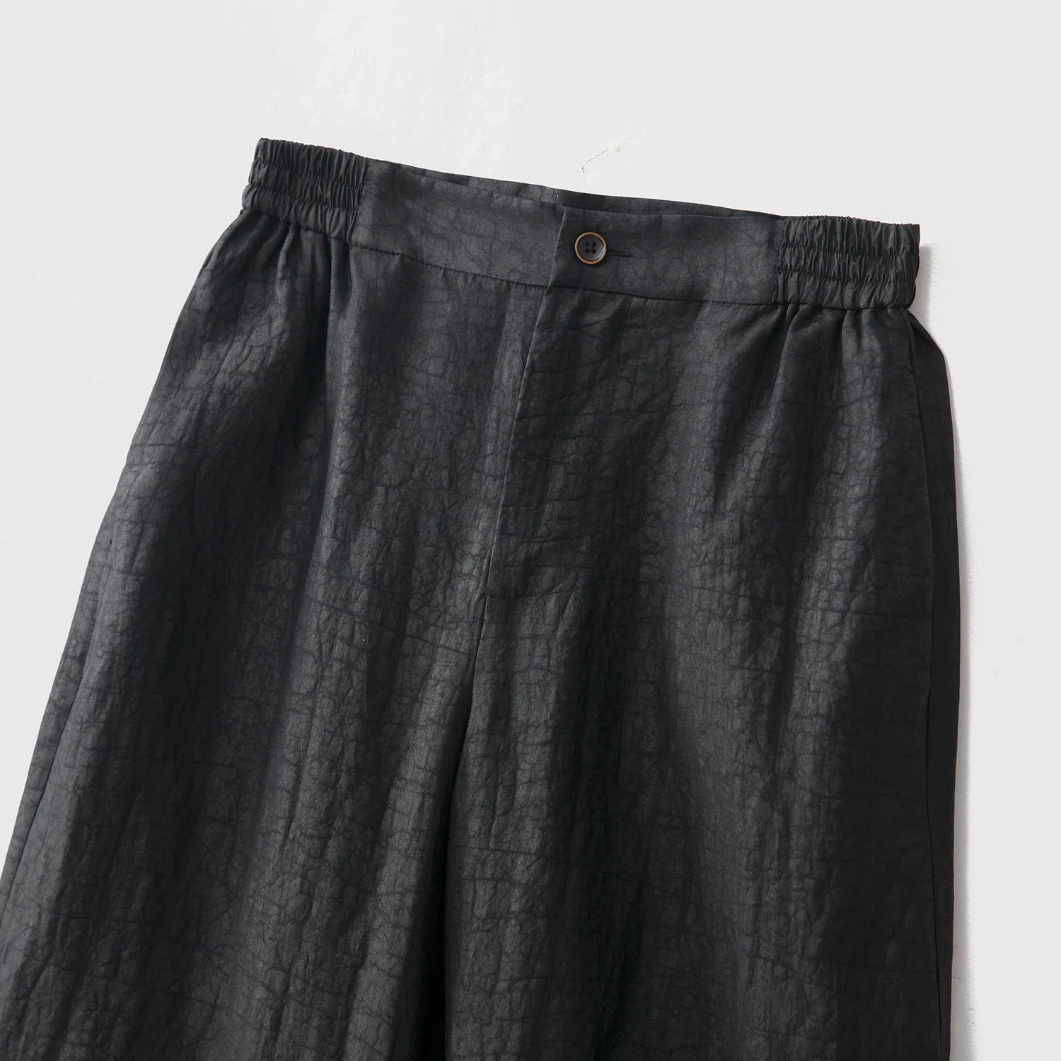 Winsleter-100% 리얼 실크 워터드 거즈 우아한 바지, 신축성 있는 허리 크라클레르, 여성 레트로 와이드 레그 팬츠, 2026 신제품 B5D709CC