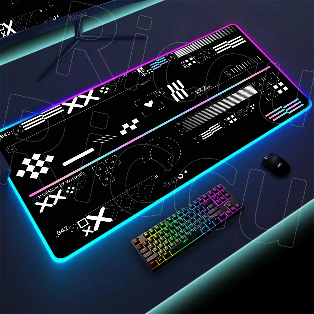 لوحة ماوس RGB كبيرة الحجم LED متوهجة لوحة المفاتيح لوحة المفاتيح XXL CsGo طباعة تيار لوحة ماوس الألعاب حصيرة مطاطية غير قابلة للانزلاق مع إضاءة خلفية #2