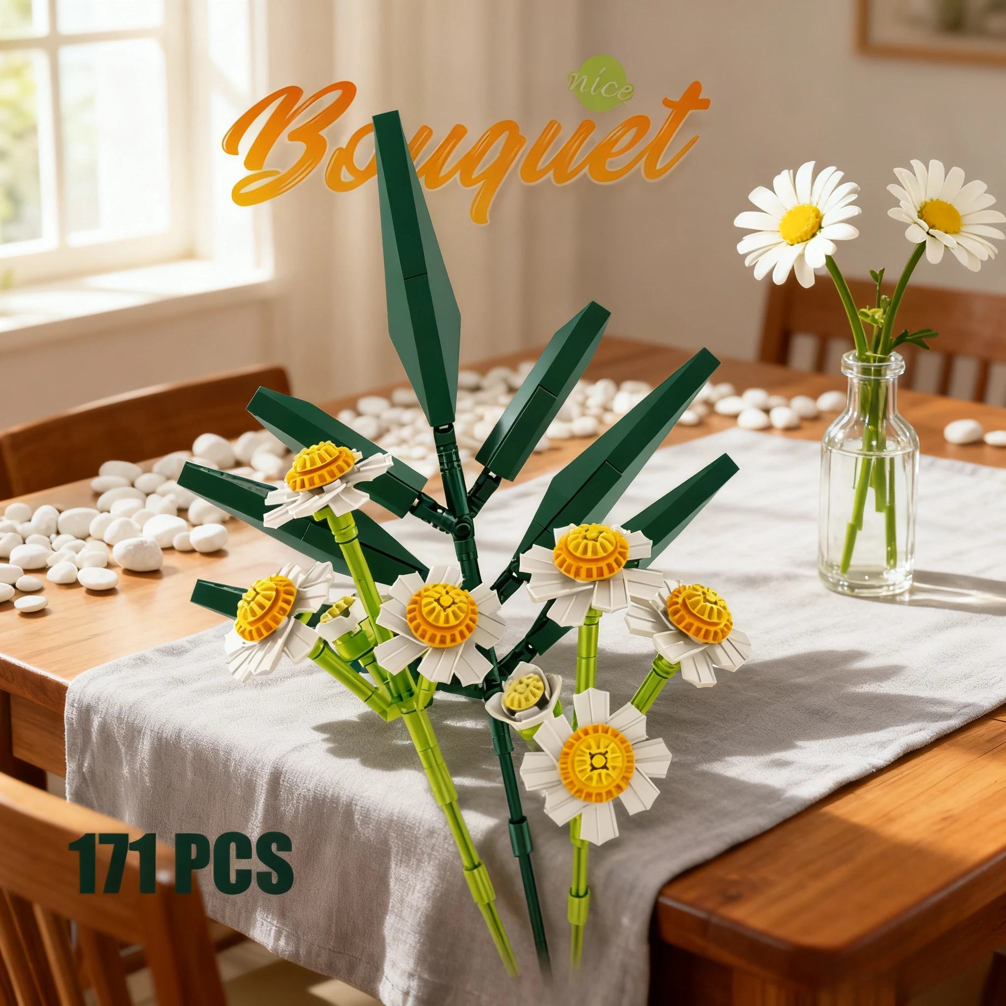 

Creativity Lily Building Blocks City DIY Sunflower Bouquet Compatible DIY Assembly Bricks Decorative Toys for Girlfriend Gift