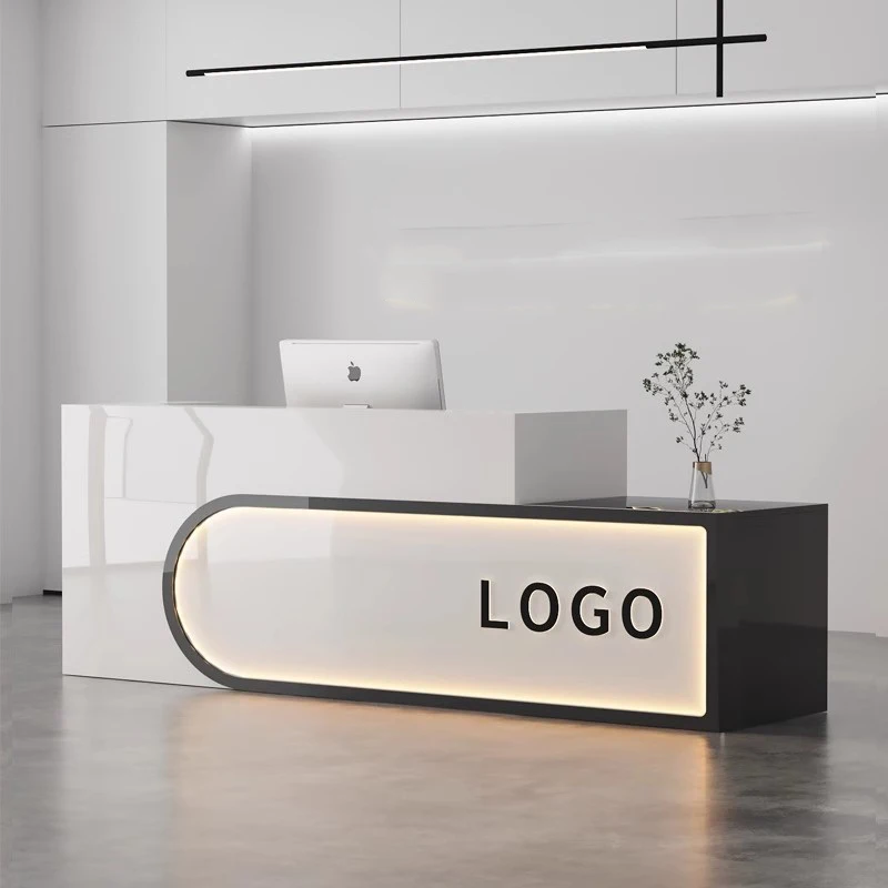 Customized Reception Desk Simple Professional Counter Reception Modern Caja Registradora Para Negocios Commercial Furniture