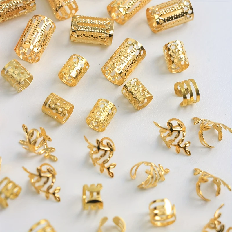 xxxVintage Gold Silver Hollow Hair Rings Iron Hair Cuff Hair Pins Loop Decor Hair Accessories Lock Hair Jewelry For Braid[ZH]