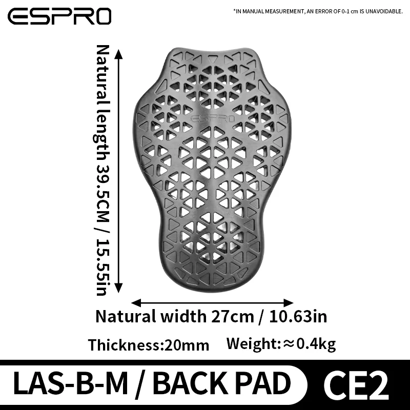 Men Women Universal CE2 Certified Back Guard Motorcycle Jacket Insert Back Protector Anti-Shock Rider Back Spine Protective Pad