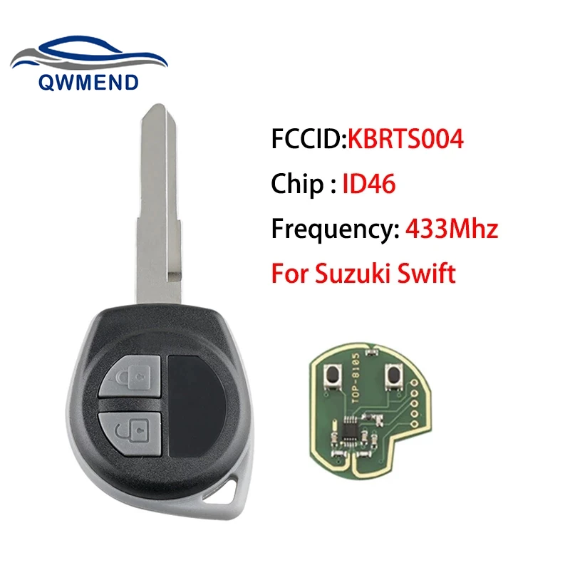 

Car Remote Key for Suzuki Swift SX4 ALTO Vitara Ignis JIMNY Splash 433 Mhz ID46 Chip KBRTS004 for Suzuki Car Key HU87 Blade