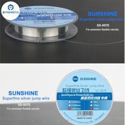 SUNSHINE SS-007E Superfine Silver Jump Wire 0.007mm 0.008mm for Precision flexible circuits Battery Touch ID PCB Repair Tools