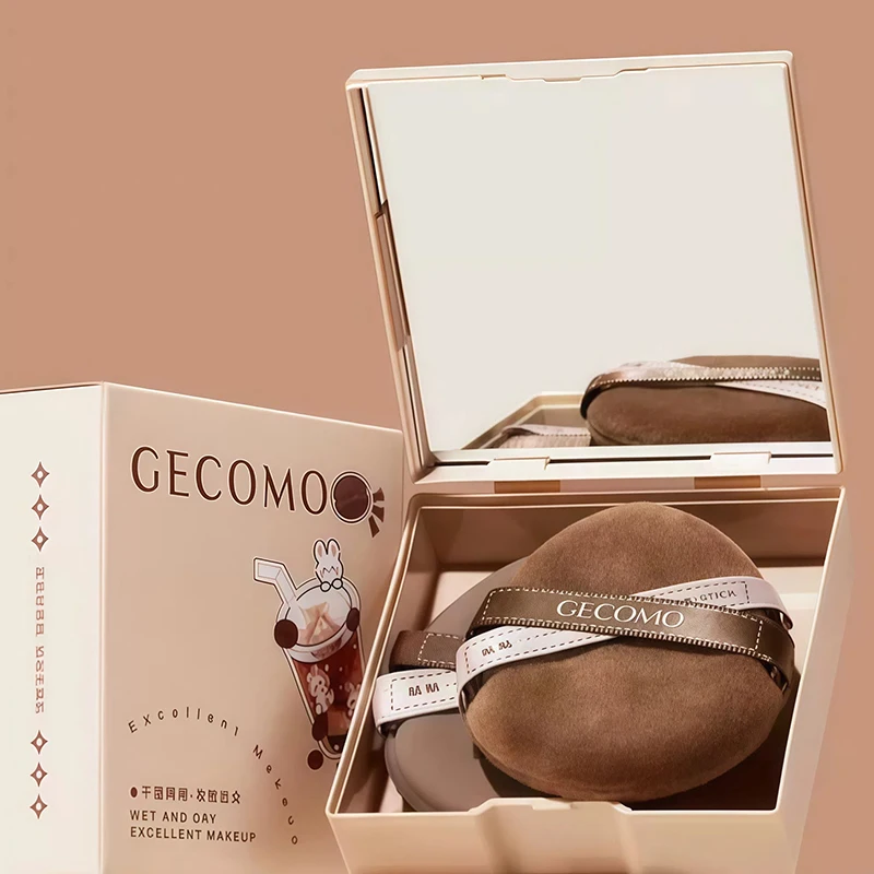 Zweierpack Puderquasten-Set mit Spiegel, Nass- und Trocken-Dual-Use, superweichem Make-up-Schwamm und losem Puder-Luftkissen