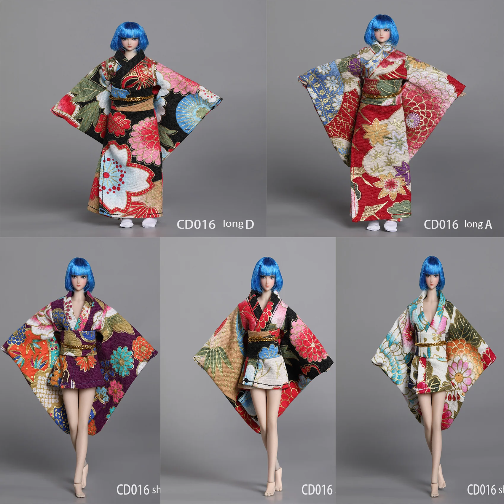 Cdtoys Cd016 1/12 Female Soldier Long Short Kimono Printing Clothes Model Accessories Fit 6'' Action Figure Body In Stock