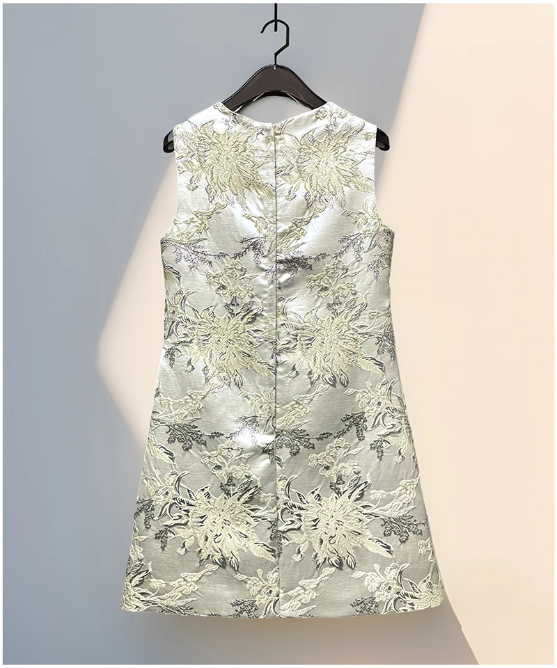 Eleganckie francuskie sukienki letnie w stylu socjality z ciężkim przemysłem, 2025, okrągły dekolt, bez rękawów, cekiny, koraliki, haft, sukienka na imprezę, krótka, damska.