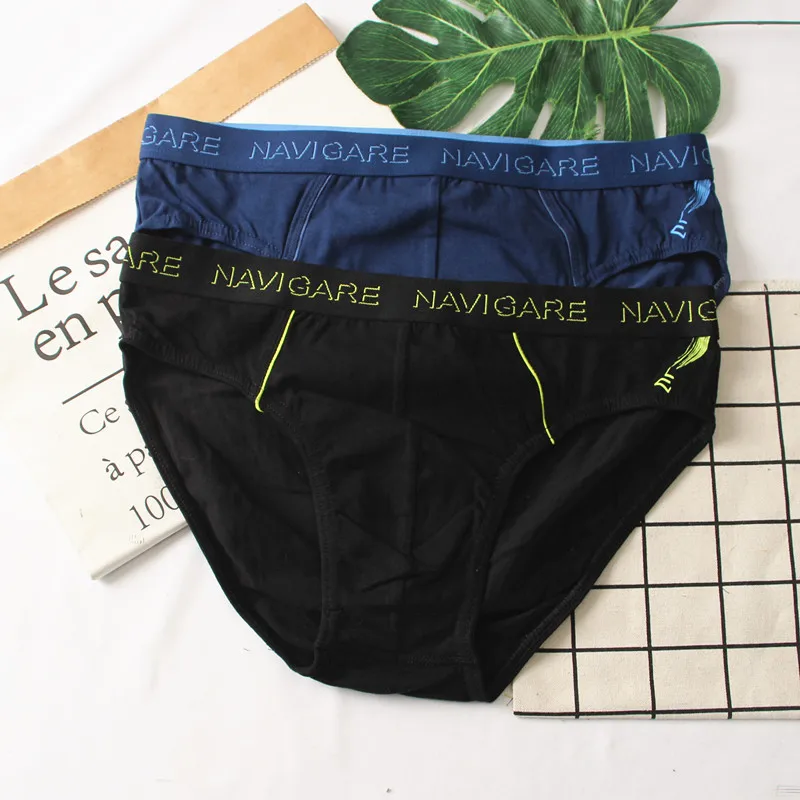 Ropa interior de algodón de alta elasticidad para hombre, pantalones triangulares de cintura baja, calzoncillos cómodos y tra...