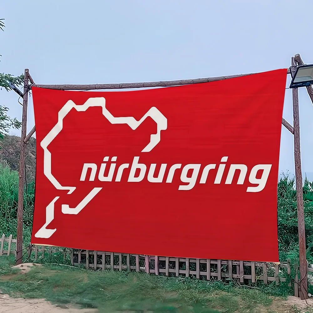 N-Nurburgring Race Track Car flag Art Sci Fi Room Home Decor Wall Mount Home Decor Banner
